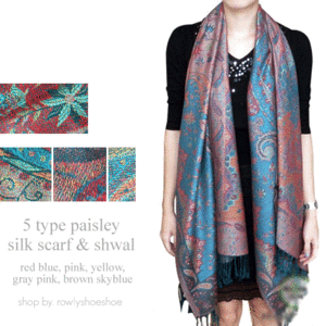 5 type paisley silk　　　　　　 scarf  &amp; shawl　　　　　